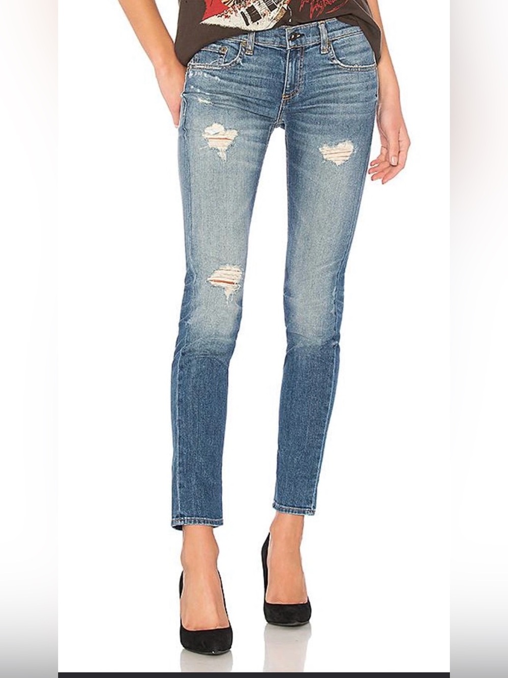 rag & bone Dre Slim Boyfriend Distressed Jeans Erv’s Wash 25